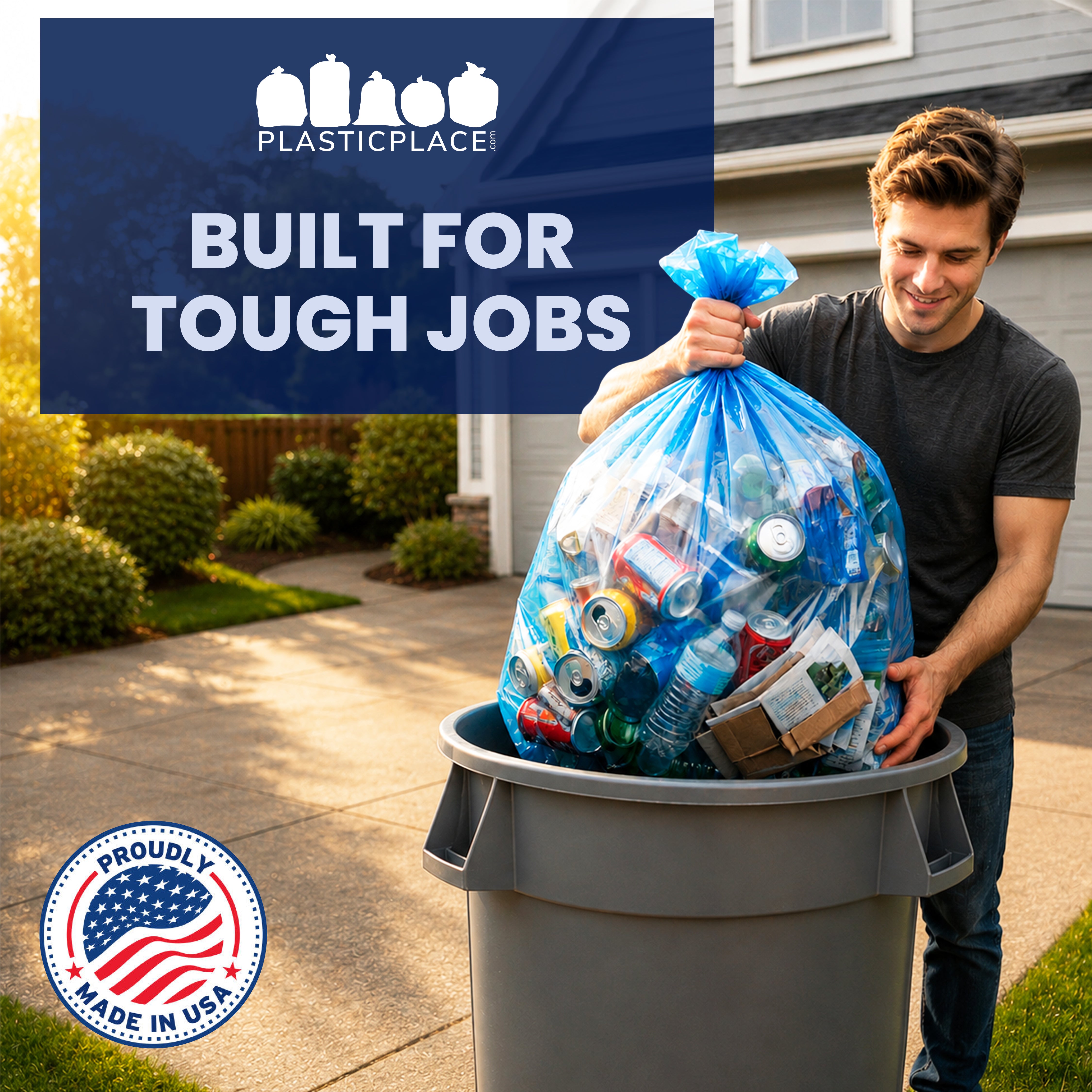 55 Gallon Recycling Bags - 1.5 Mil - 100/Case