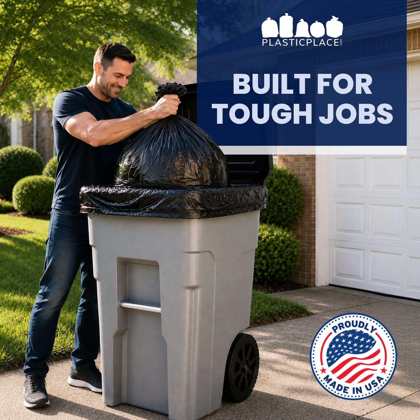 65 Gallon Extra Heavy Trash Bags - 3.0 Mil - 50/Case
