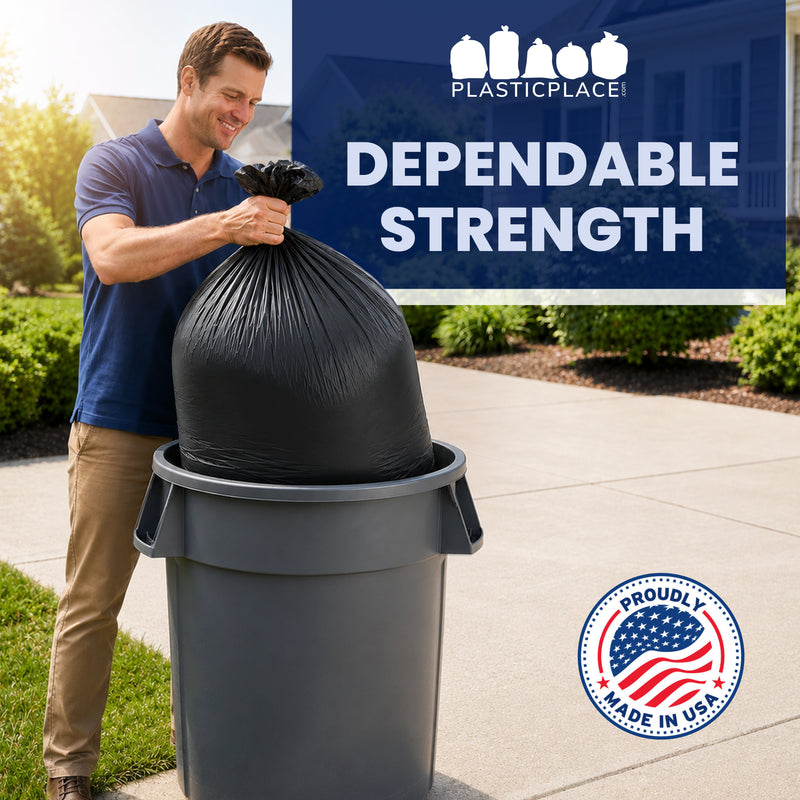 55-60 Gallon High Density Bags - 22 Micron - 100/Case
