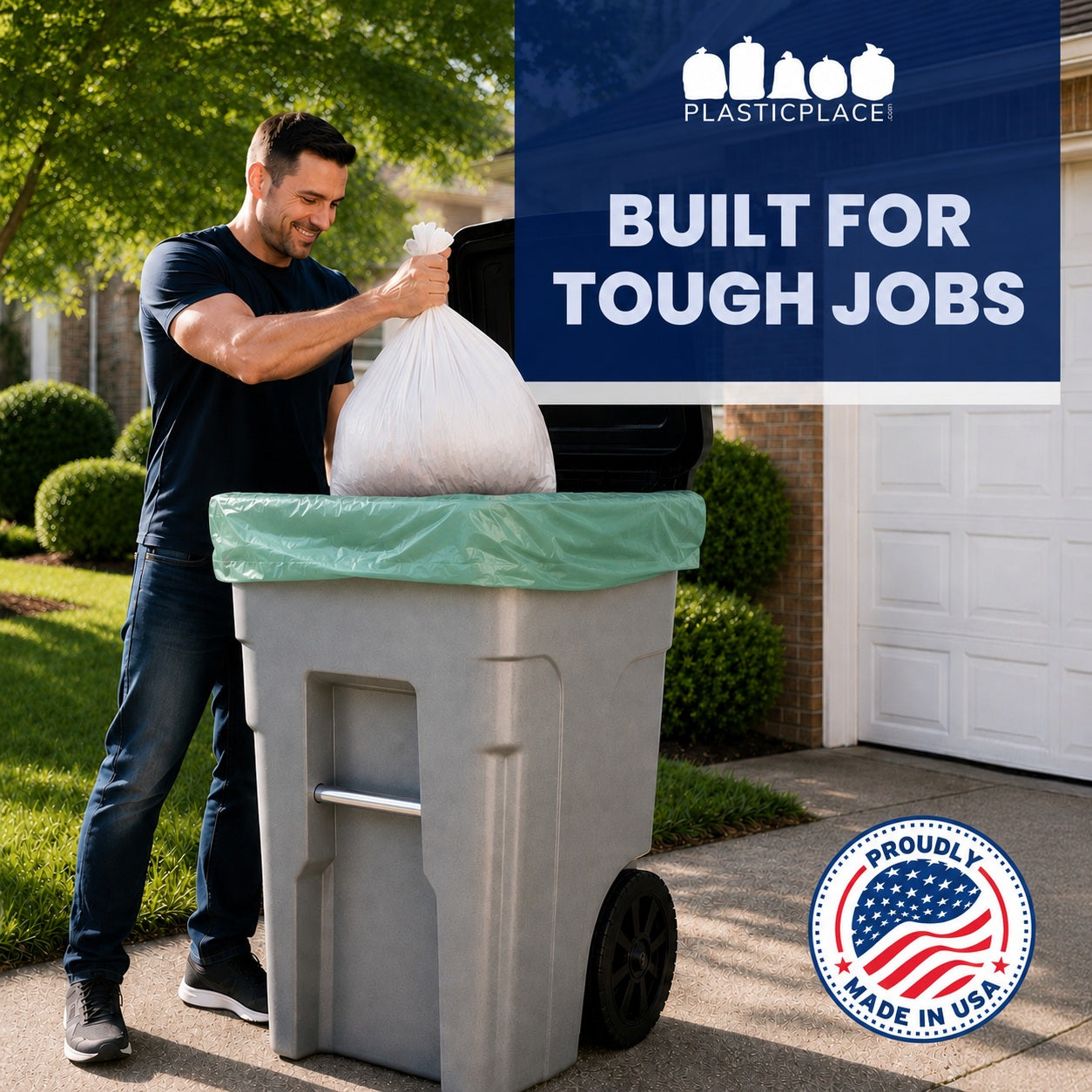 64 Gallon Toter Compatible Trash Bags - 1.5 Mil - 50/Case