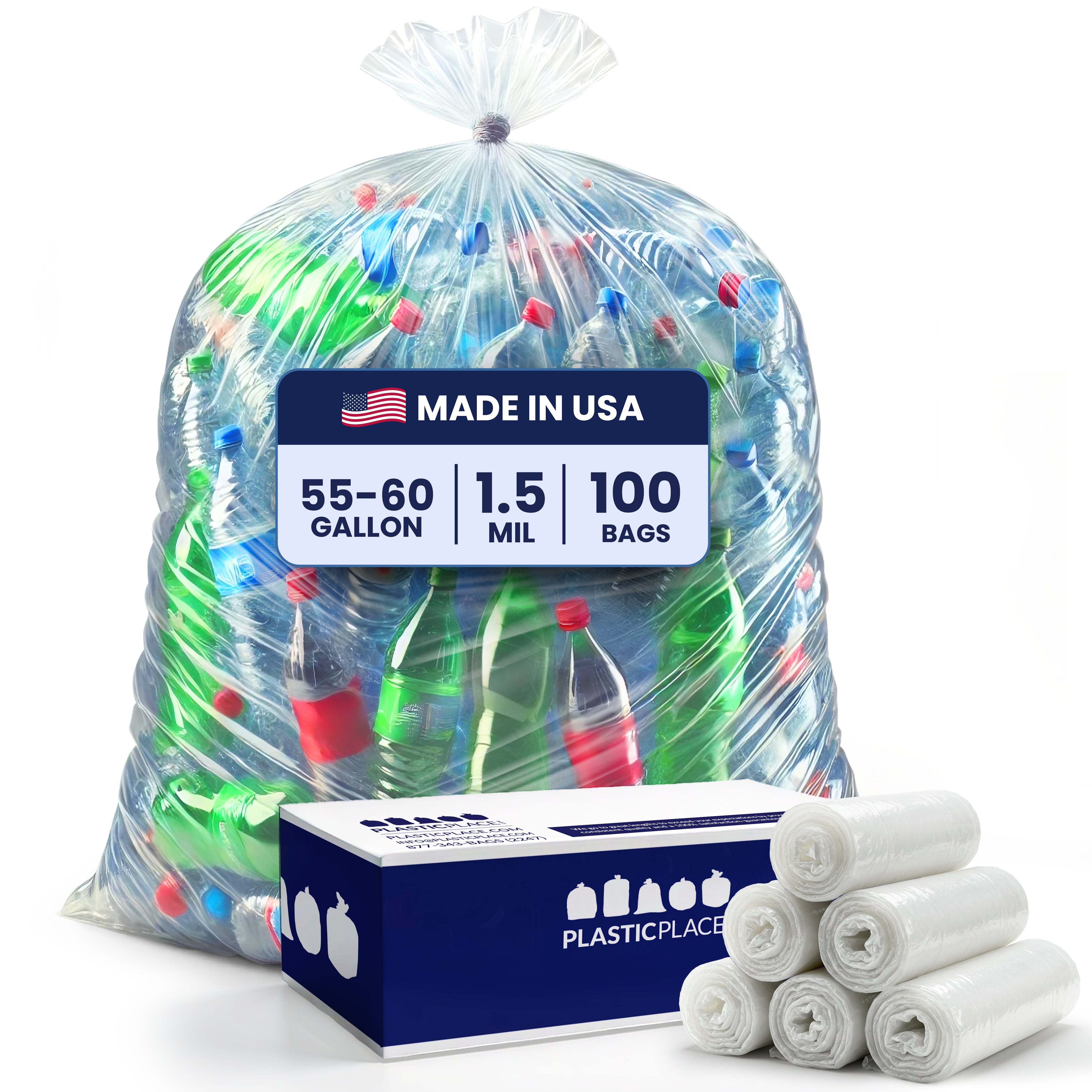 55-60 Gallon Trash Bags - 1.5 Mil - 100/Case