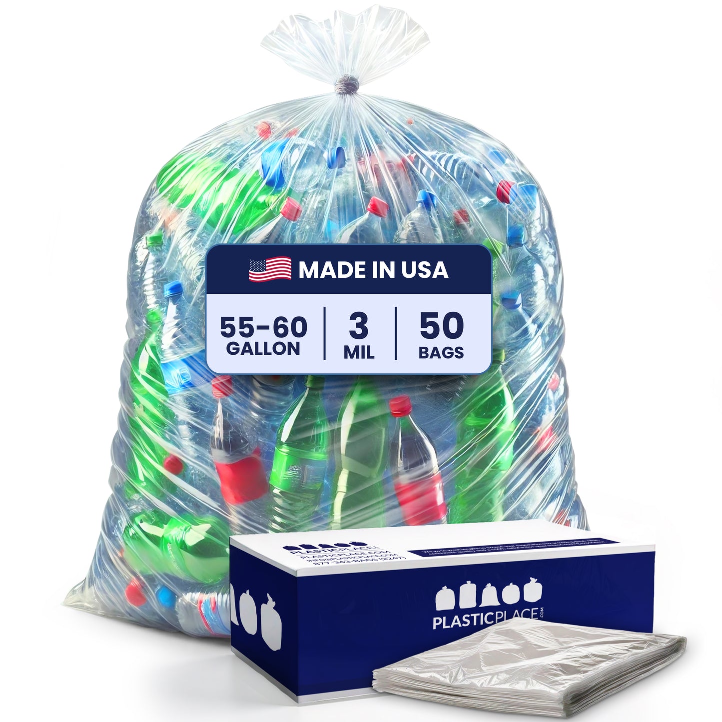 55-60 Gallon Contractor Bags - 3.0 Mil - 50/Case