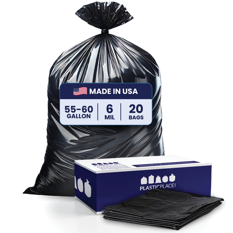 55-60 Gallon Contractor Bags - 6.0 Mil - 20/Case