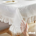 Pre-Cut Clear Plastic Disposable Tablecloth - Coreless Roll - 66x108"