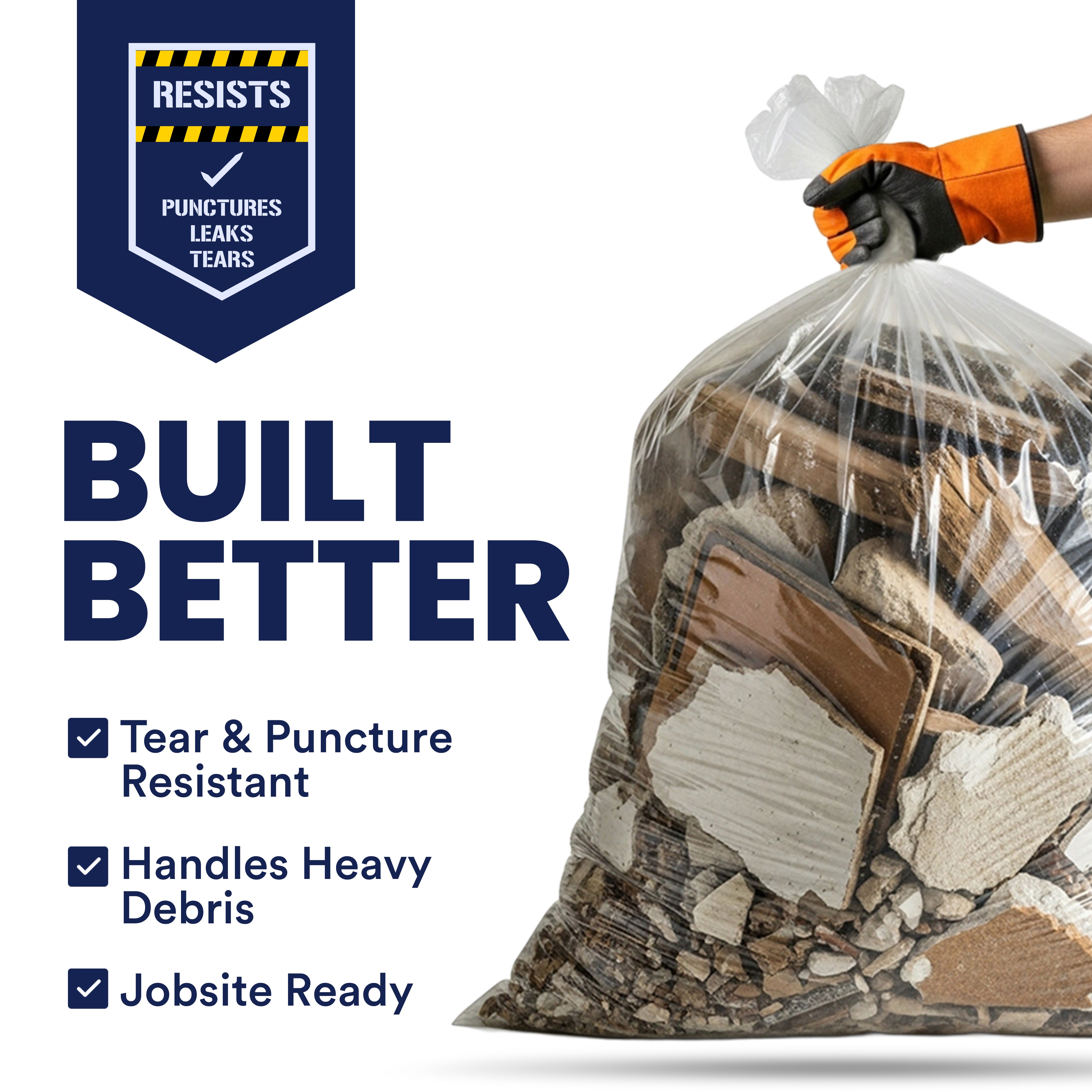 42 Gallon Contractor Bags - 3.0 Mil - 50/Case