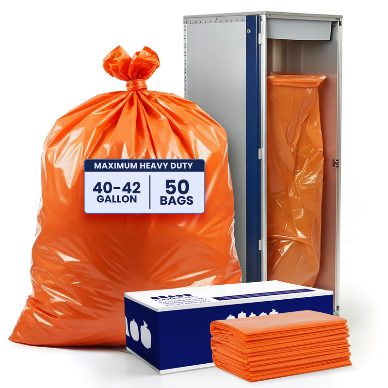 42 Gallon Contractor Trash Bags - 3.0 Mil - 50/Case - Orange