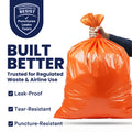 42 Gallon Contractor Trash Bags - 3.0 Mil - 50/Case - Orange