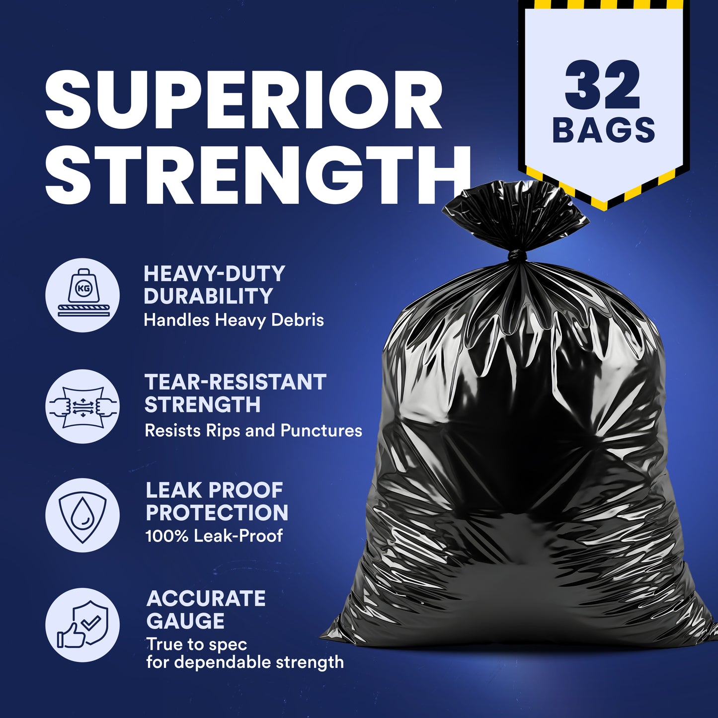 42 Gallon Contractor Bags - 3.0 Mil - 32/Case