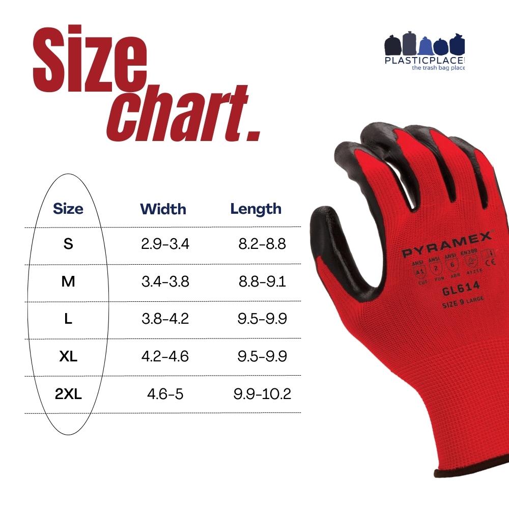 Pyramex Red A1 Cut Nitrile Dipped Gloves