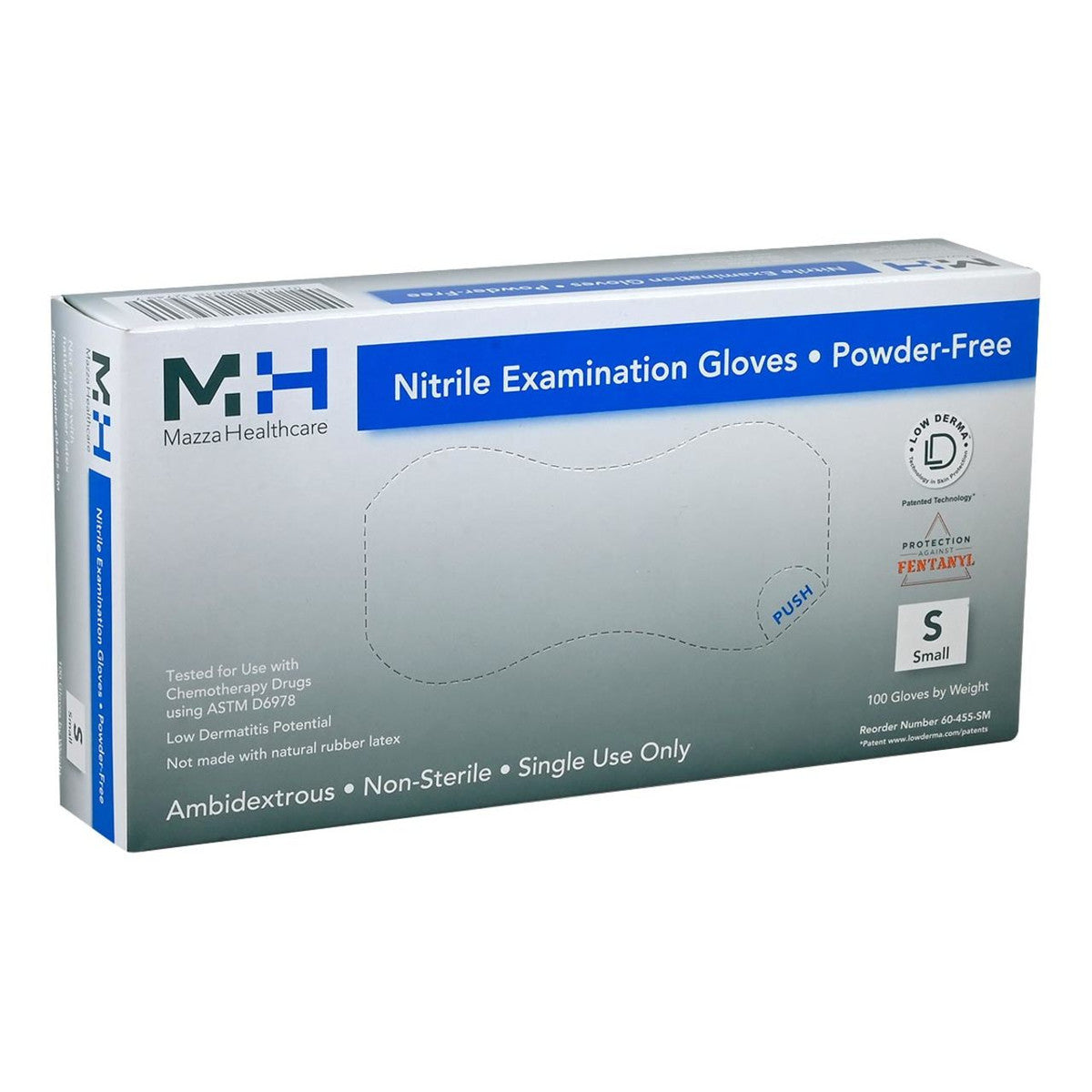 Disposable Blue Nitrile Exam Grade Gloves, Chemo Tested - 3 mil - (1000 Count/ 10 Boxes of 100) (S, M, L, XL)