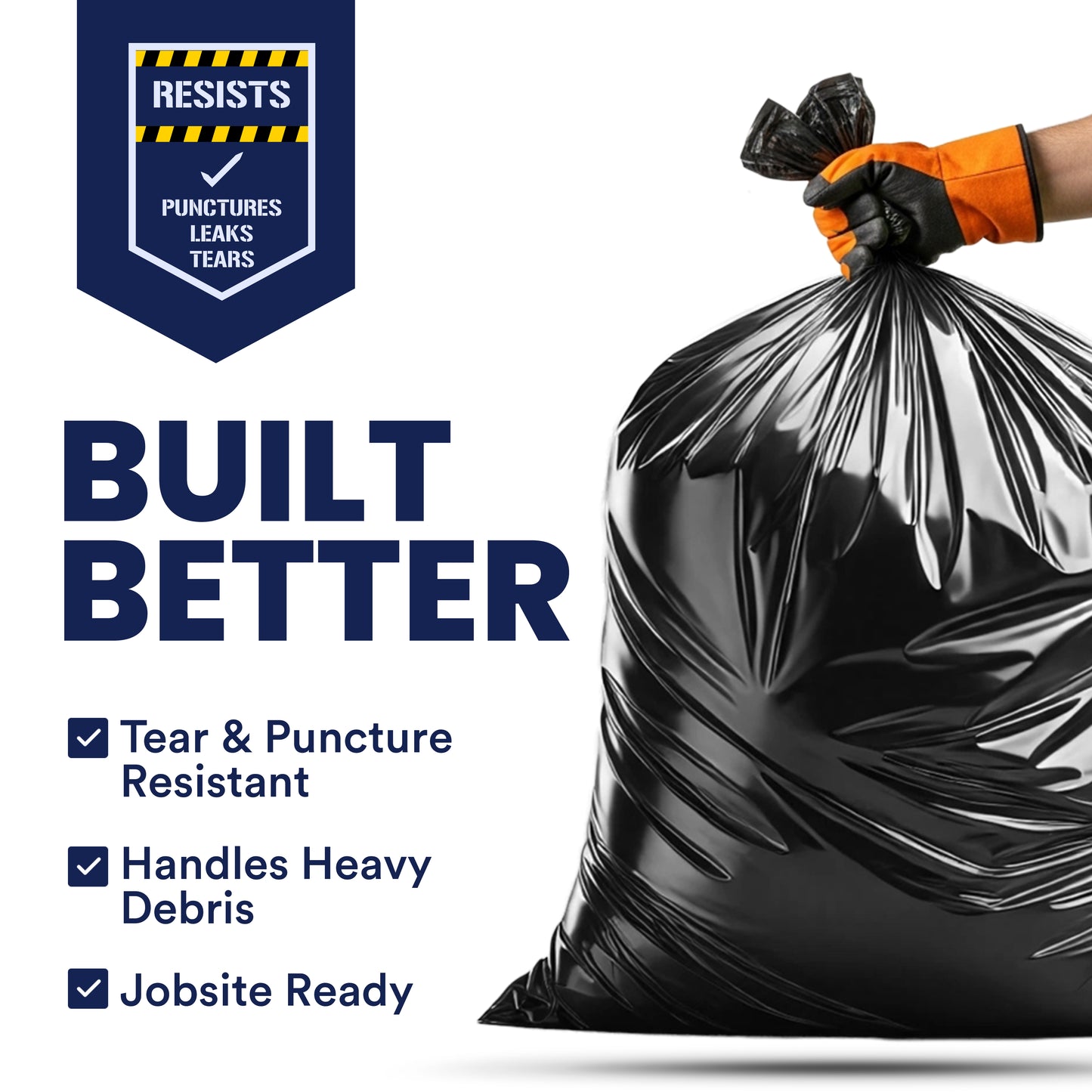 42 Gal Contractor Bags with Flaps - 3.0 Mil - 50/Case