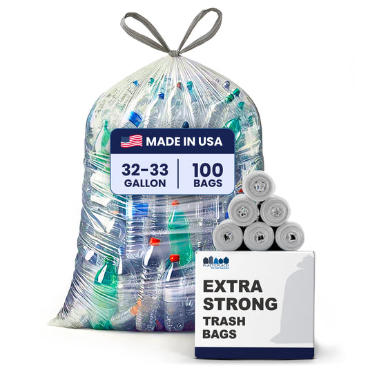 32-33 Gal Drawstring Bags - 0.9 Mil - 100/Case