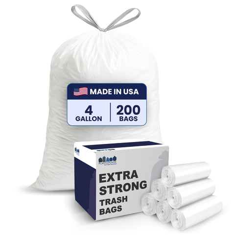 4 Gallon Drawstring Bags - 0.7 Mil - 200/Case