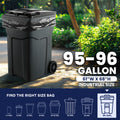 95-96 Gallon Trash Bags on Rolls - 1.2 Mil - 15/Case