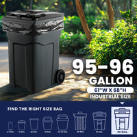 95-96 Gallon Trash Bags - 3.0 Mil - 25/Case