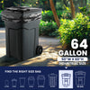 64 Gallon Toter® Compatible Trash Bags - 1.5 Mil - 50/Case
