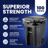 65 Gallon Rollout Trash Bags - 1.5 Mil - 100/Case
