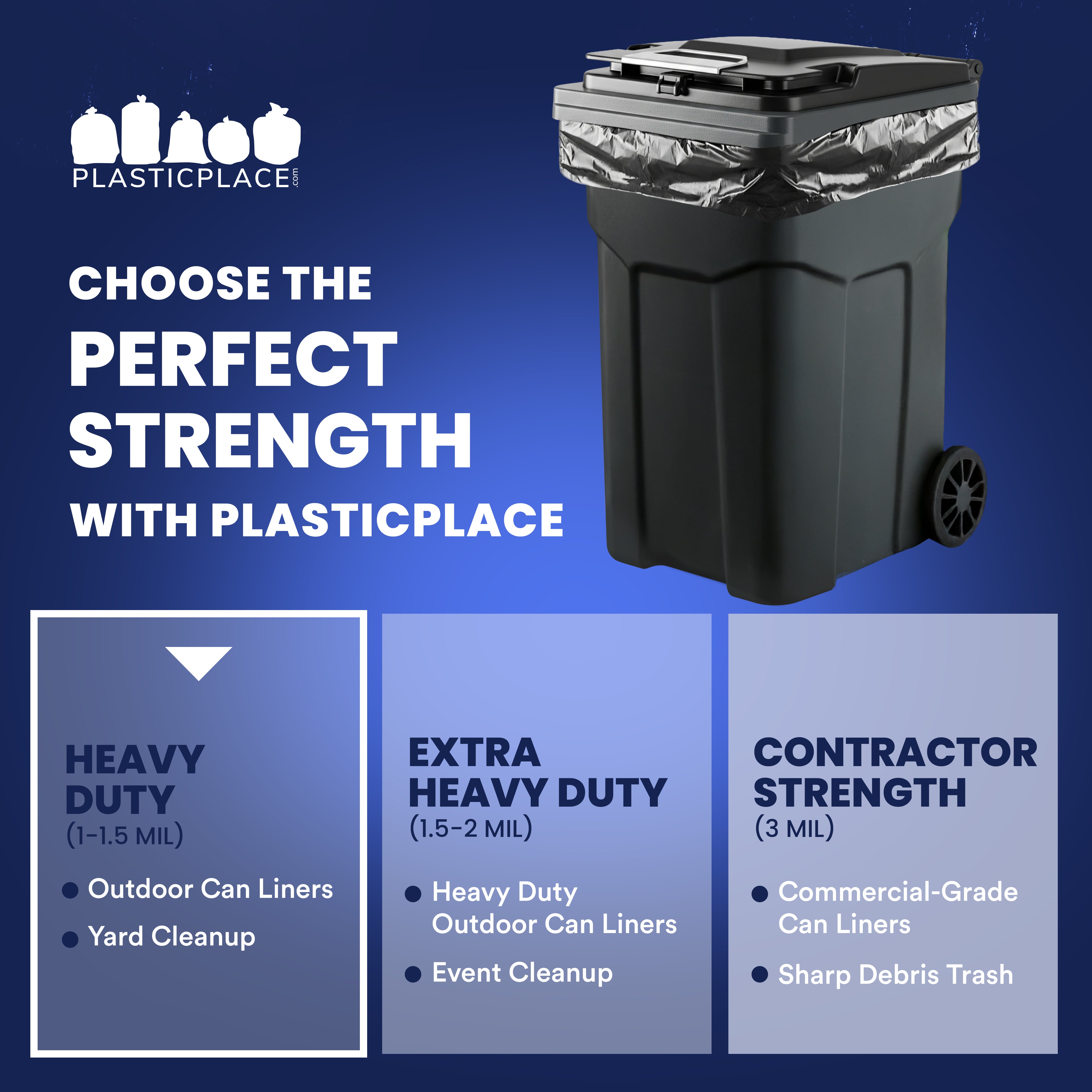 64 Gallon Toter Compatible Trash Bags on Rolls - 1.2 Mil - 100/Case