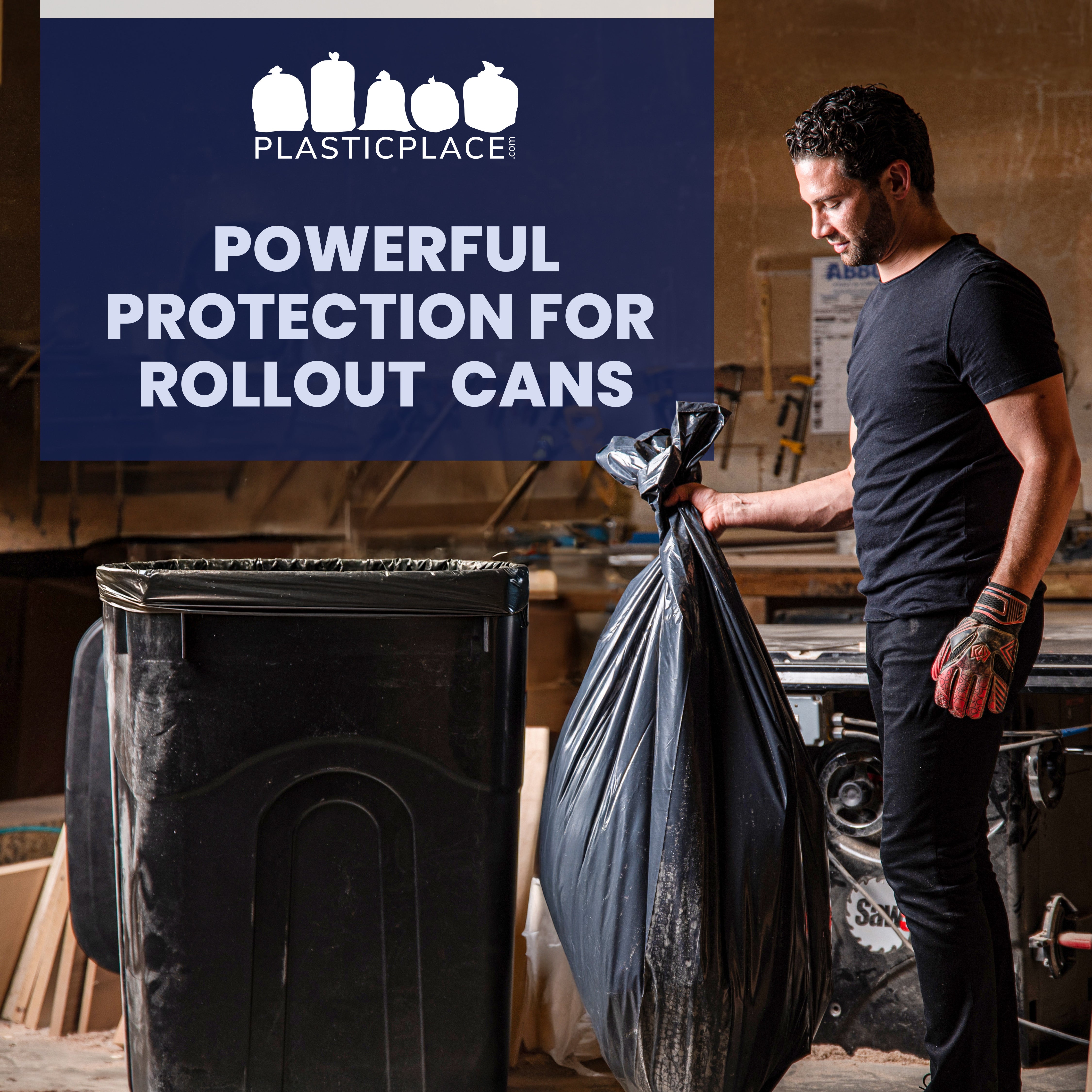 65 Gallon Rollout Trash Bags - 1.5 Mil - 50/Case