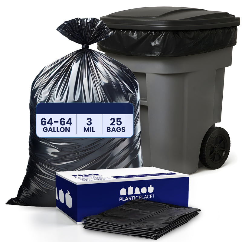 64 Gallon Toter® Compatible Trash Bags - 3.0 Mil - 25/Case
