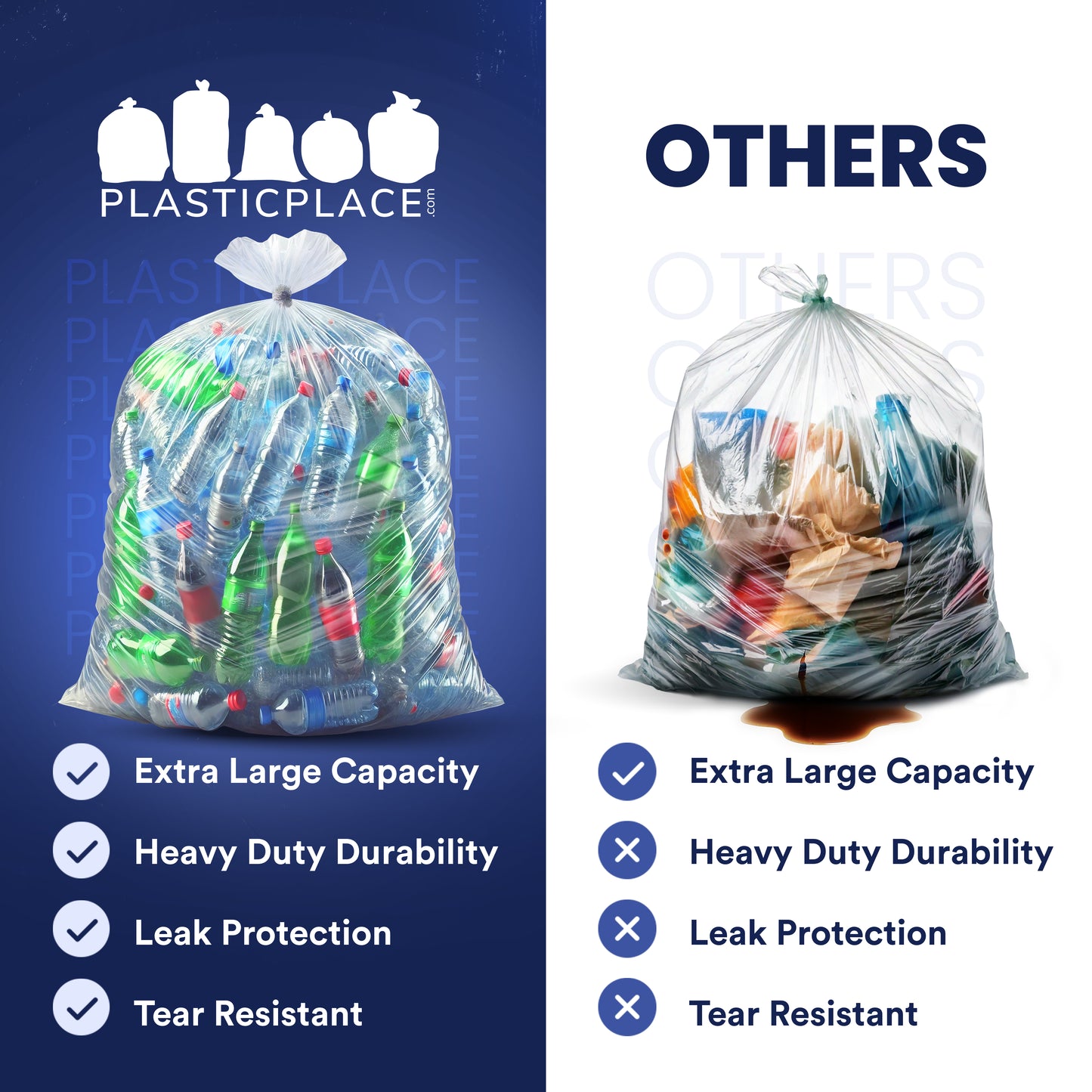 95-96 Gallon Trash Bags - 1.5 Mil - 50/Case