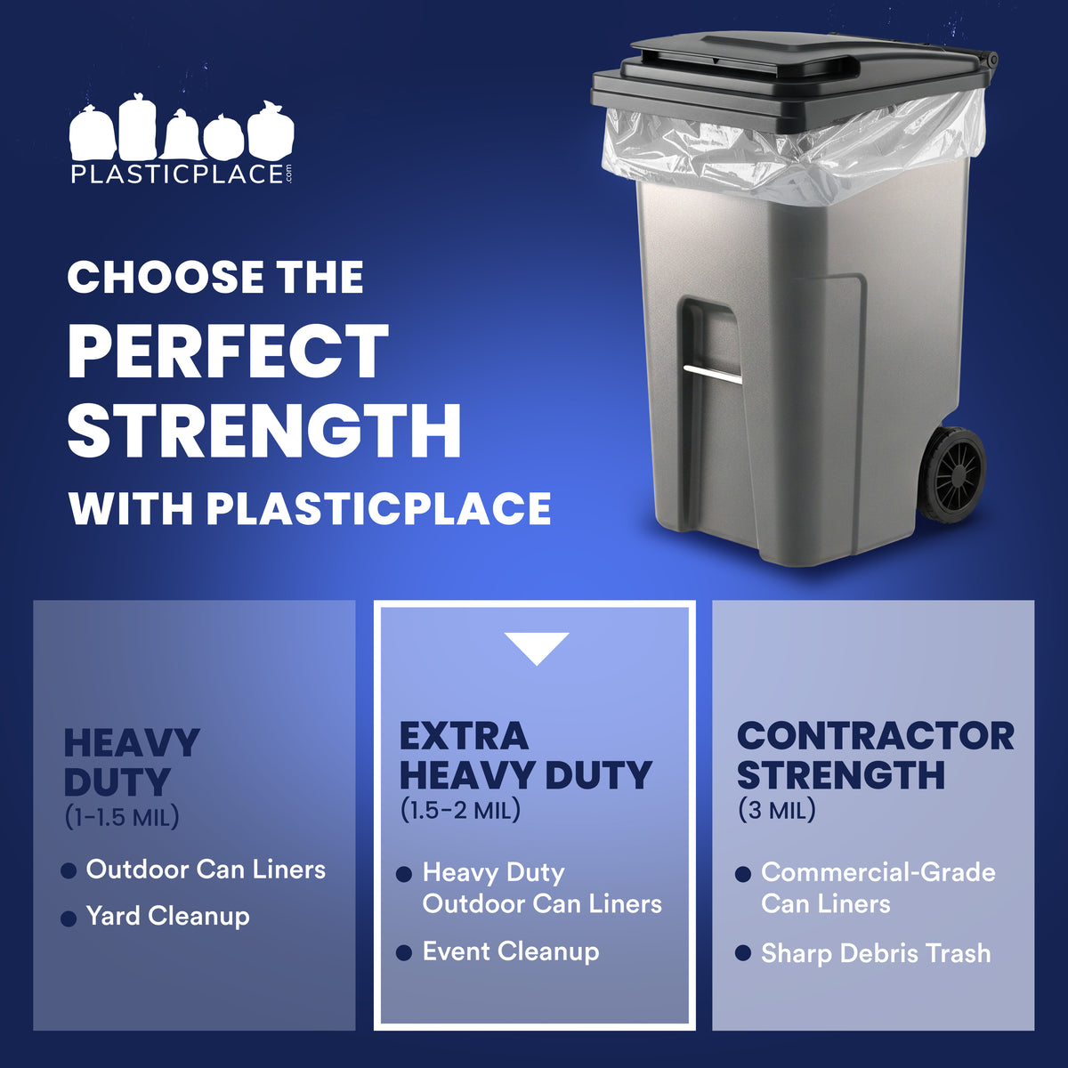 95-96 Gallon Trash Bags - 1.5 Mil - 50/Case