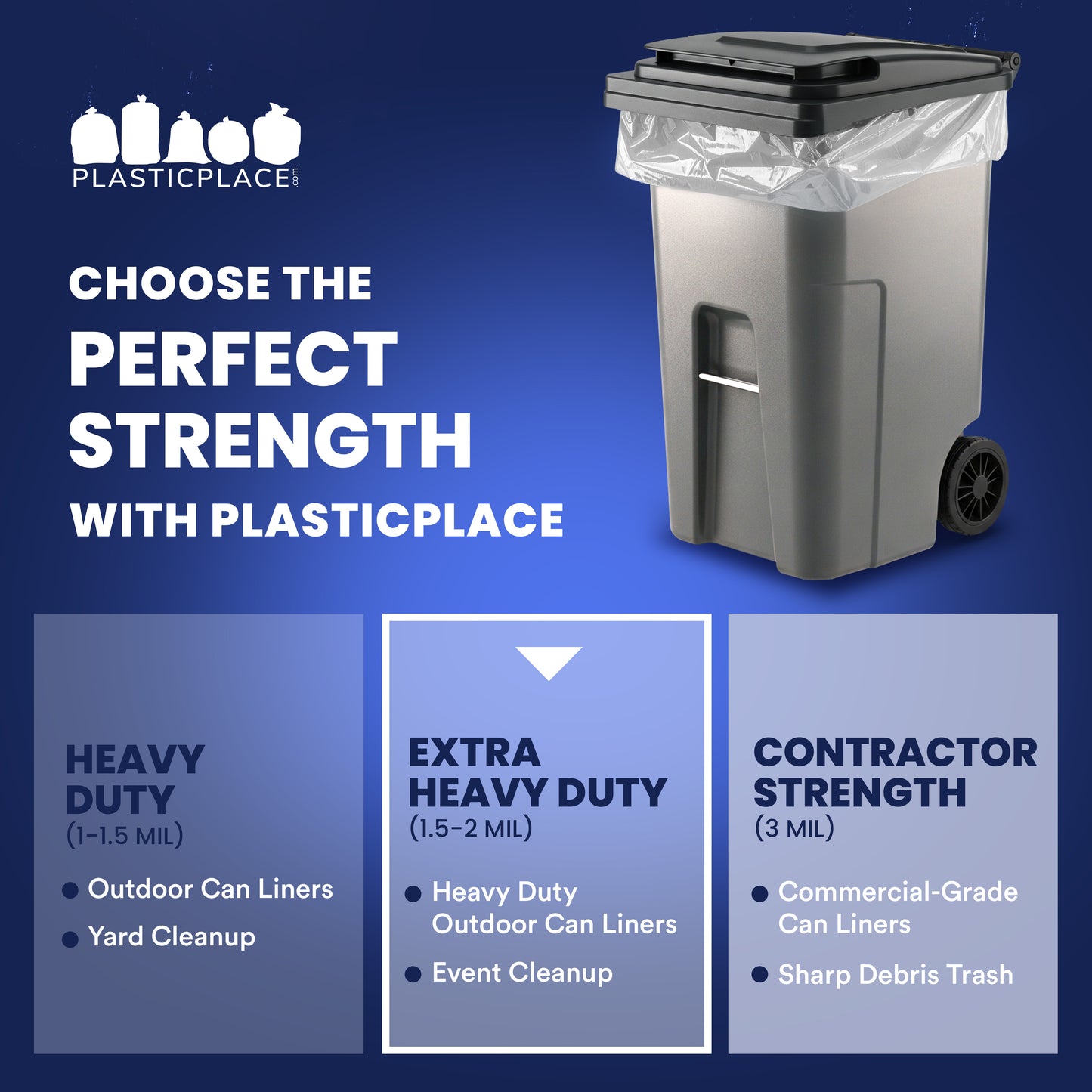 95-96 Gallon Trash Bags - 1.5 Mil - 50/Case