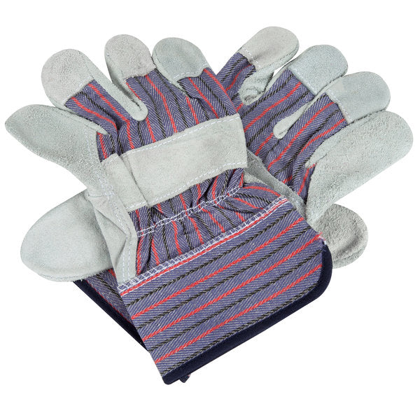 Rugged Blue Leather Palm Work Gloves - 12 Pair