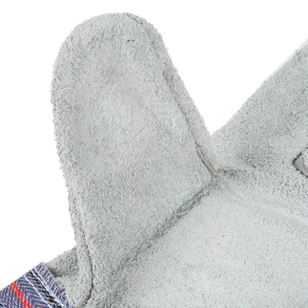 Rugged Blue Leather Palm Work Gloves - 12 Pair