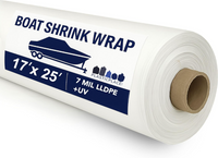 Marine Grade Shrink Wrap. 17' x 25', 7 Mil., LLDPE + 3% UVI - White