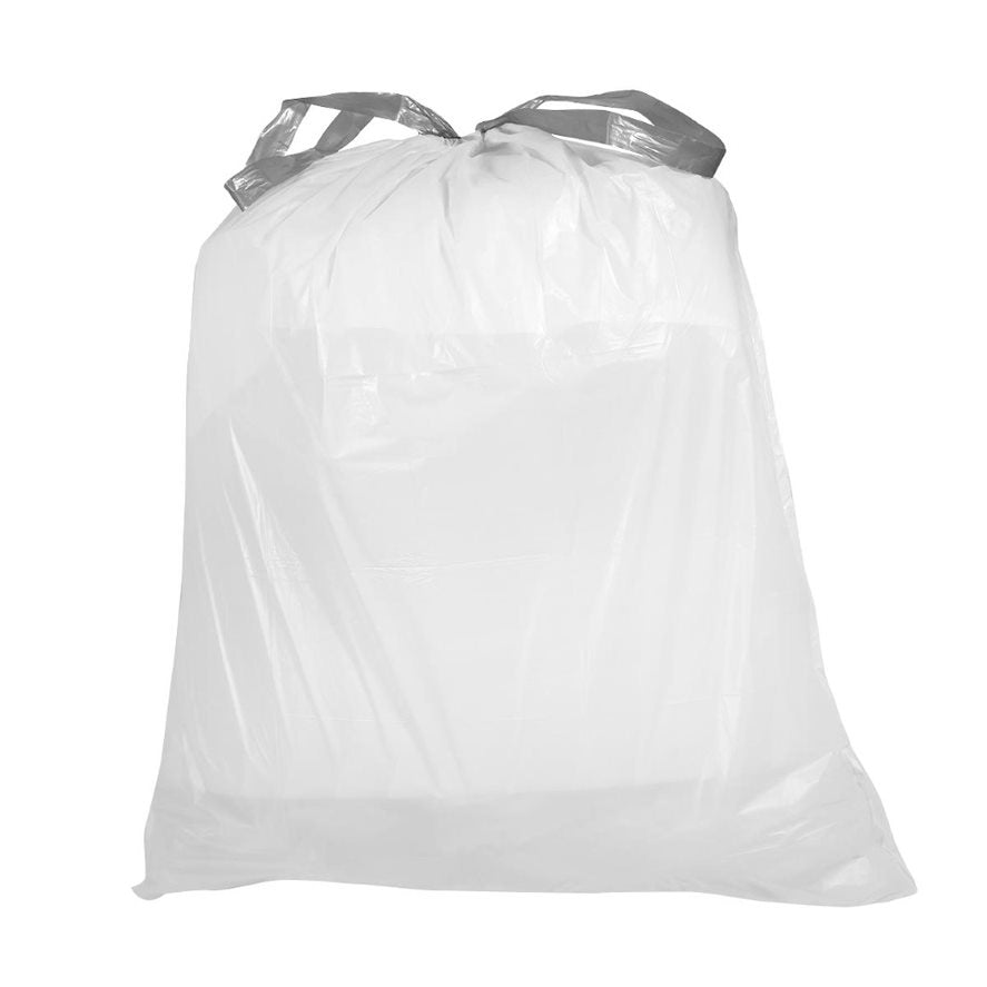 Plasticplace 16 Gallon Trash Bags│ Compatible with Brabantia Bo Step on Trash Can│ Code M Size│ White│ 1.2 Mil│ 27.5" x 32" (40 Count)