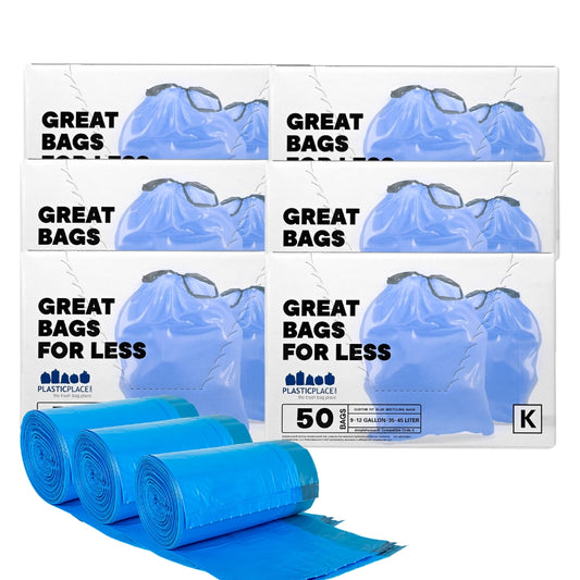 Simplehuman® Compatible Blue Trash Bags, Code K, 10 Gallon, 1.2 Mil -  300 Count Bulk Pack