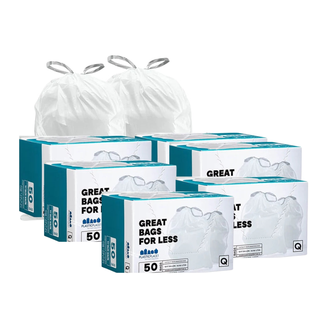 Plasticplace Code Q - Wholesale Simplehuman® Compatible Trash Bags - 1.2 Mil - 300 Count