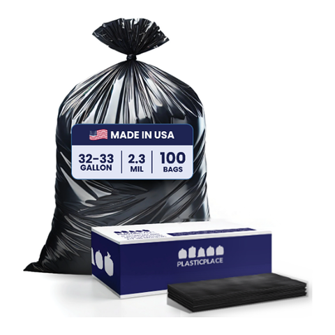 32-33 Gallon Trash Bags - 2.3 Mil - 100/Case