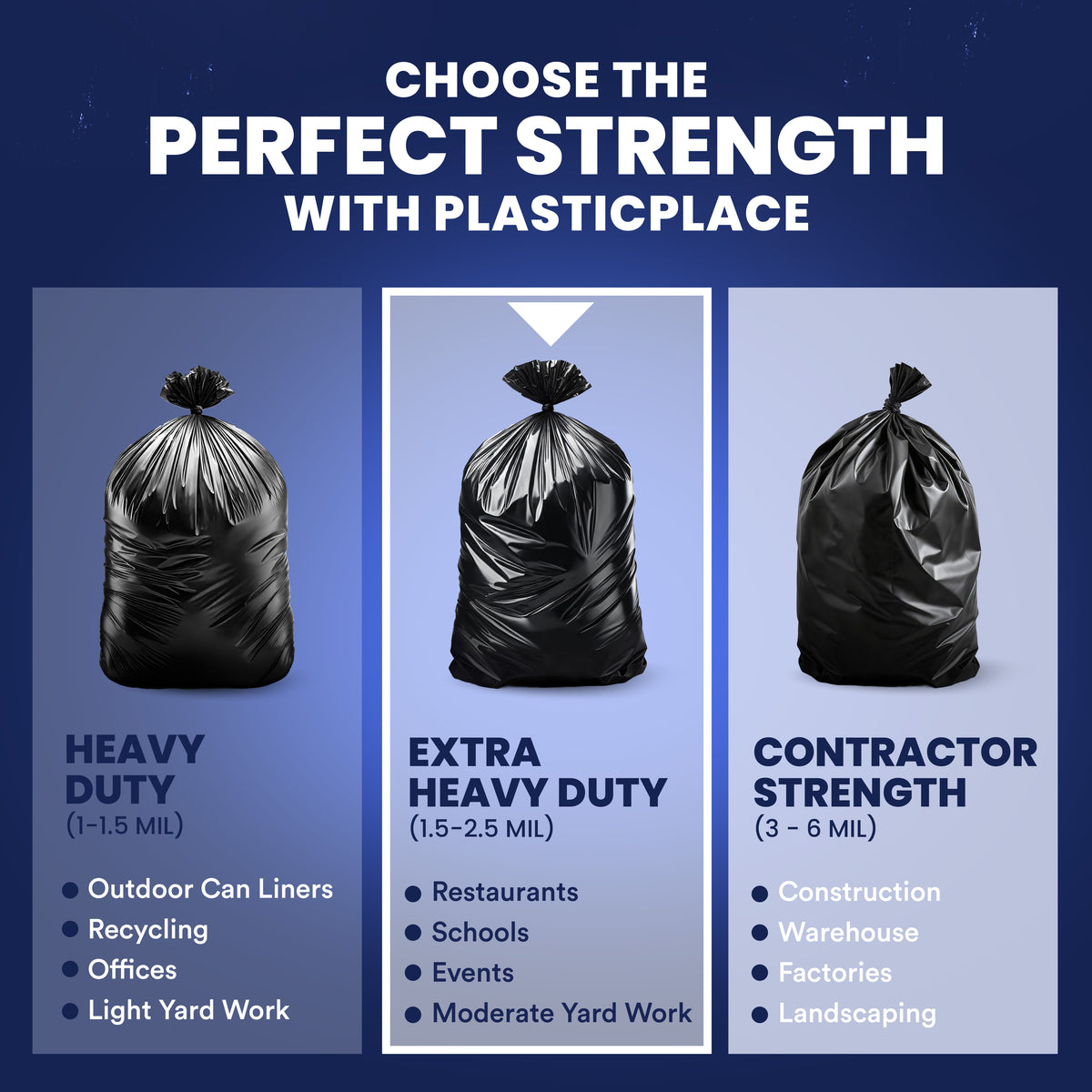 40-45 Gallon Trash Bags - 2.3 Mil - 50/Case - Black