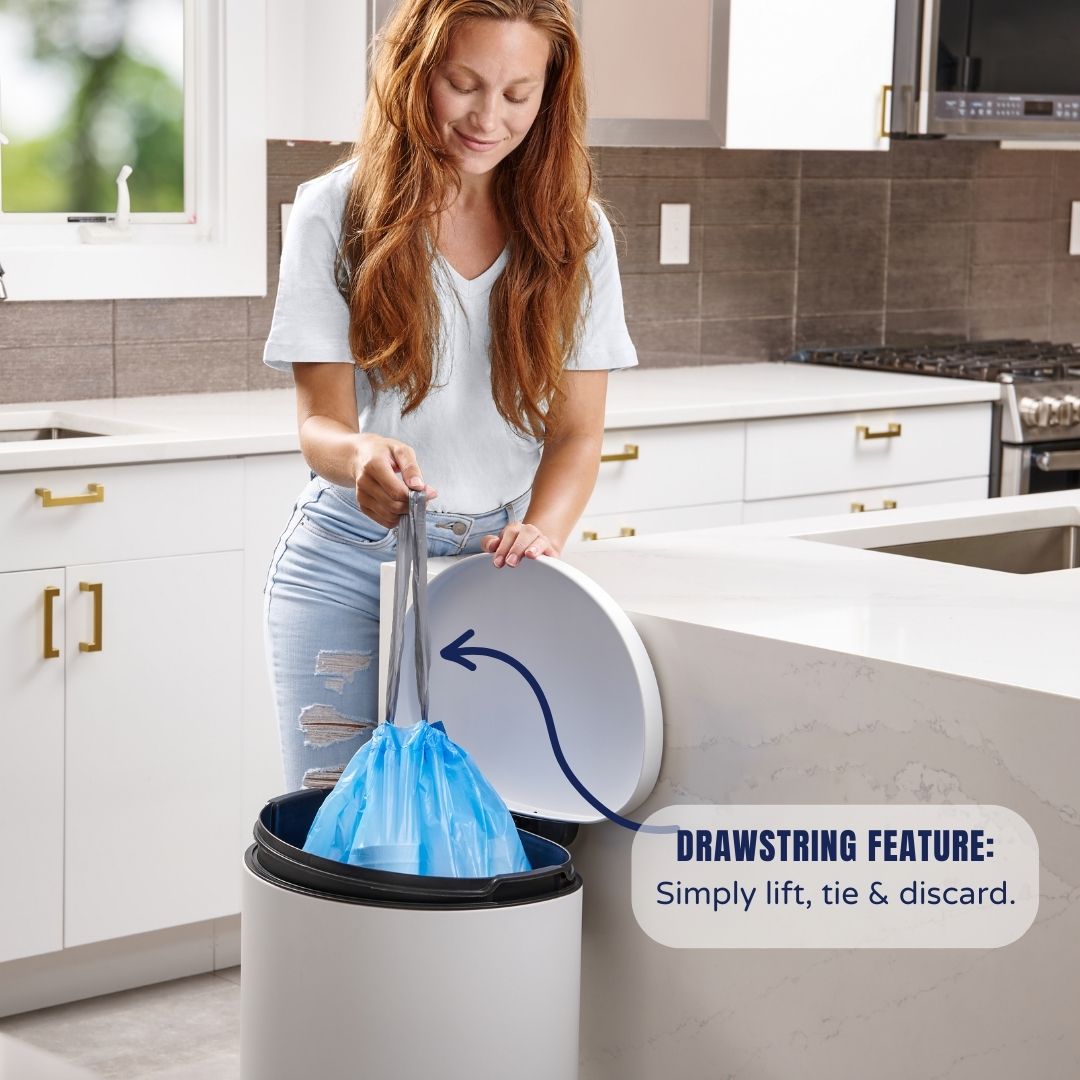 Sample of 5.2 Gallon Simplehuman®* Compatible Blue Trash Bags Code D