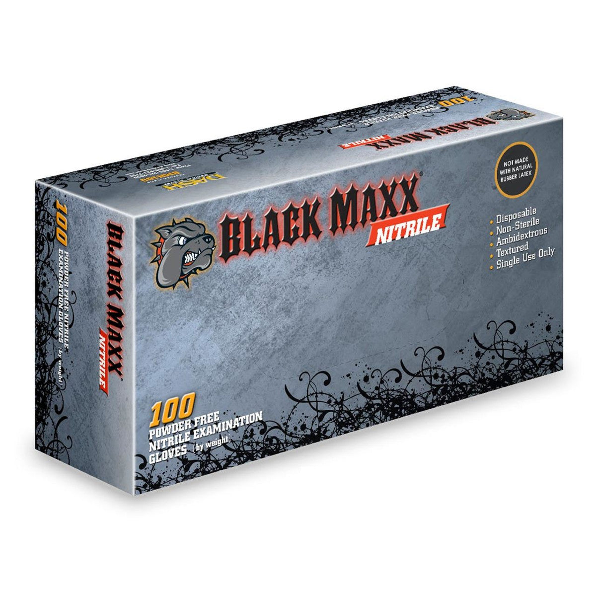 Dash Black Maxx Nitrile Exam Gloves - Black - 6 mil - (1000 Count/ 10 Boxes of 100)