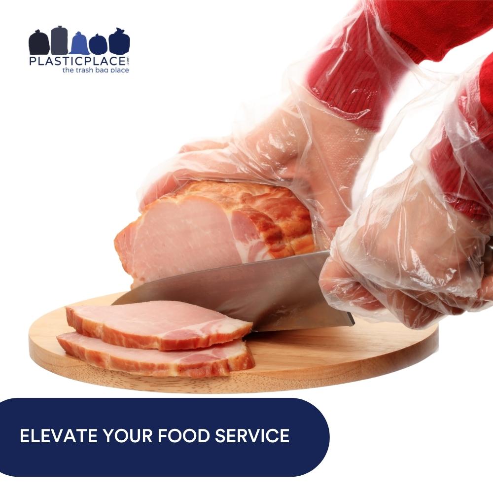 Disposable Poly Food Service Gloves - Clear - Case of 5000 - (S, M, L)