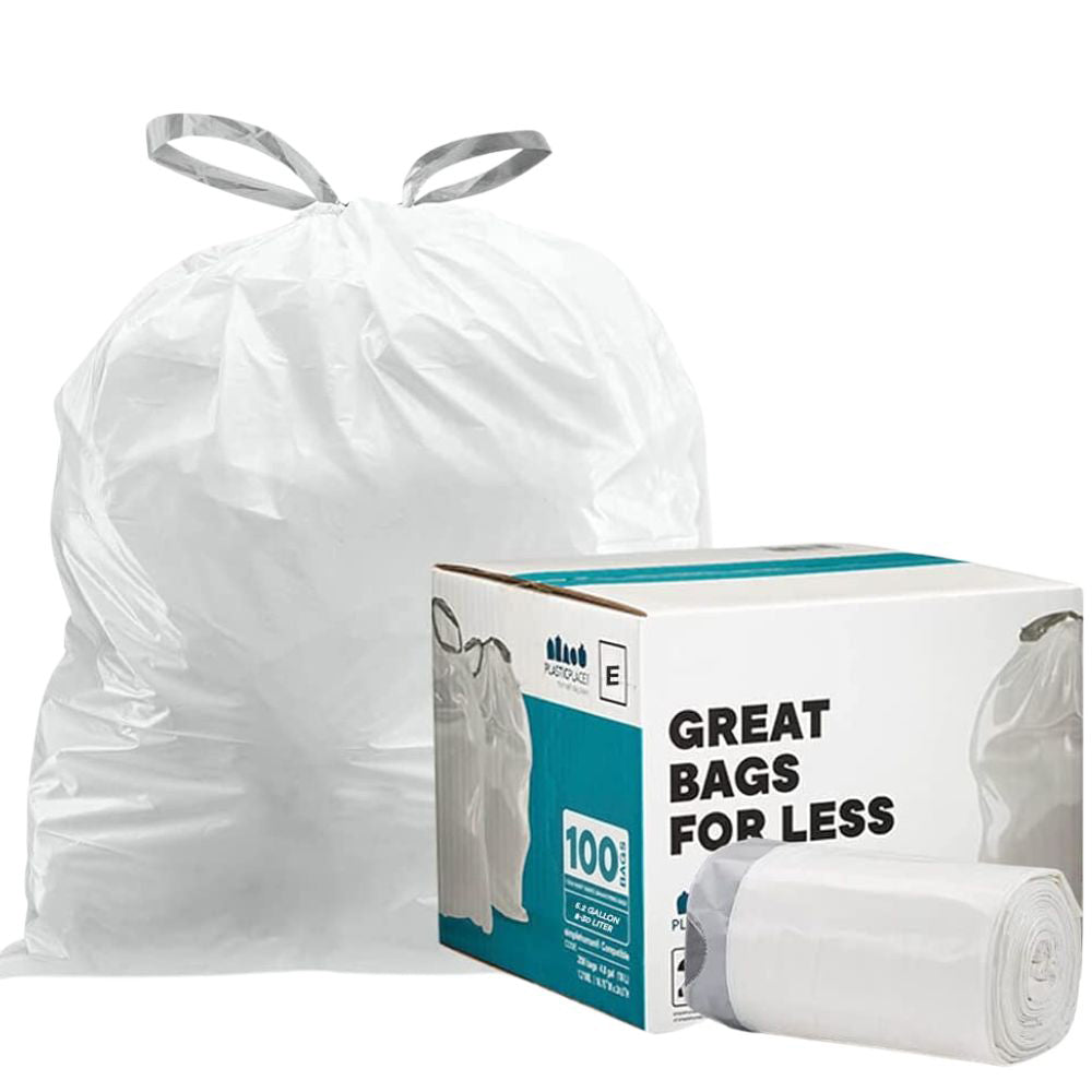 Simplehuman®* Compatible Trash Bags - Code E - 5.2 Gallon - 100/Case