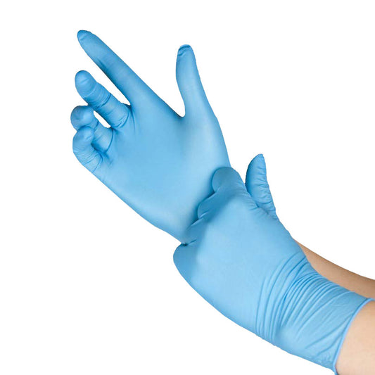 Blue Nitrile Disposable Exam Grade Gloves - Chemo Tested - 4.3 mil - (1000 Count/ 10 Boxes of 100) (S, M, L, XL)