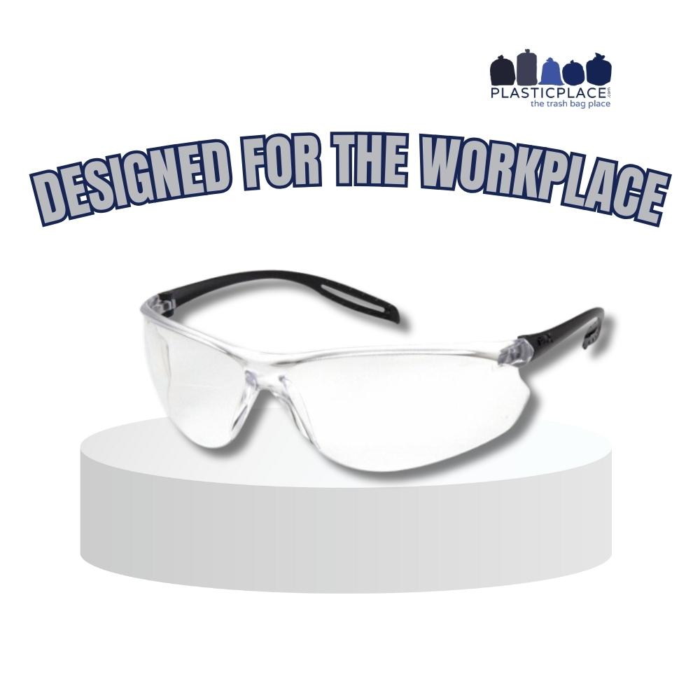 Pyramex Neshoba Safety Glasses - Clear Lens - Black Frame - 12 Pair