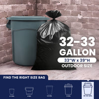 32-33 Gallon Trash Bags - 2.3 Mil - 100/Case
