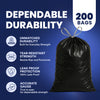 13 Gallon Extra Tall Black Drawstring Bags - 1.2 Mil - 200/Case
