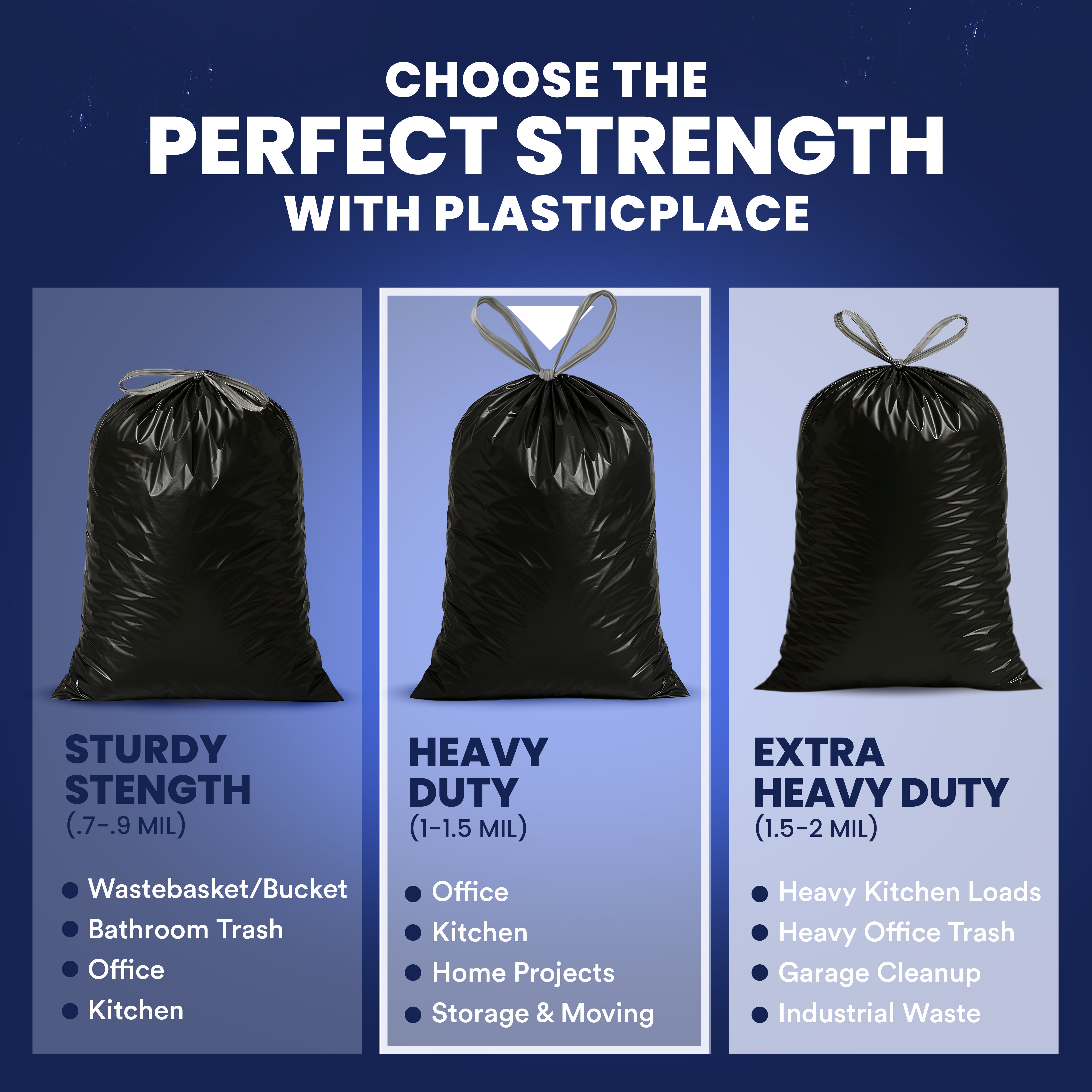 32-33 Gallon Drawstring Bags - 1.2 Mil - 100/Case