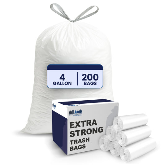 4 Gallon Drawstring Bags - 0.7 Mil - 200/Case
