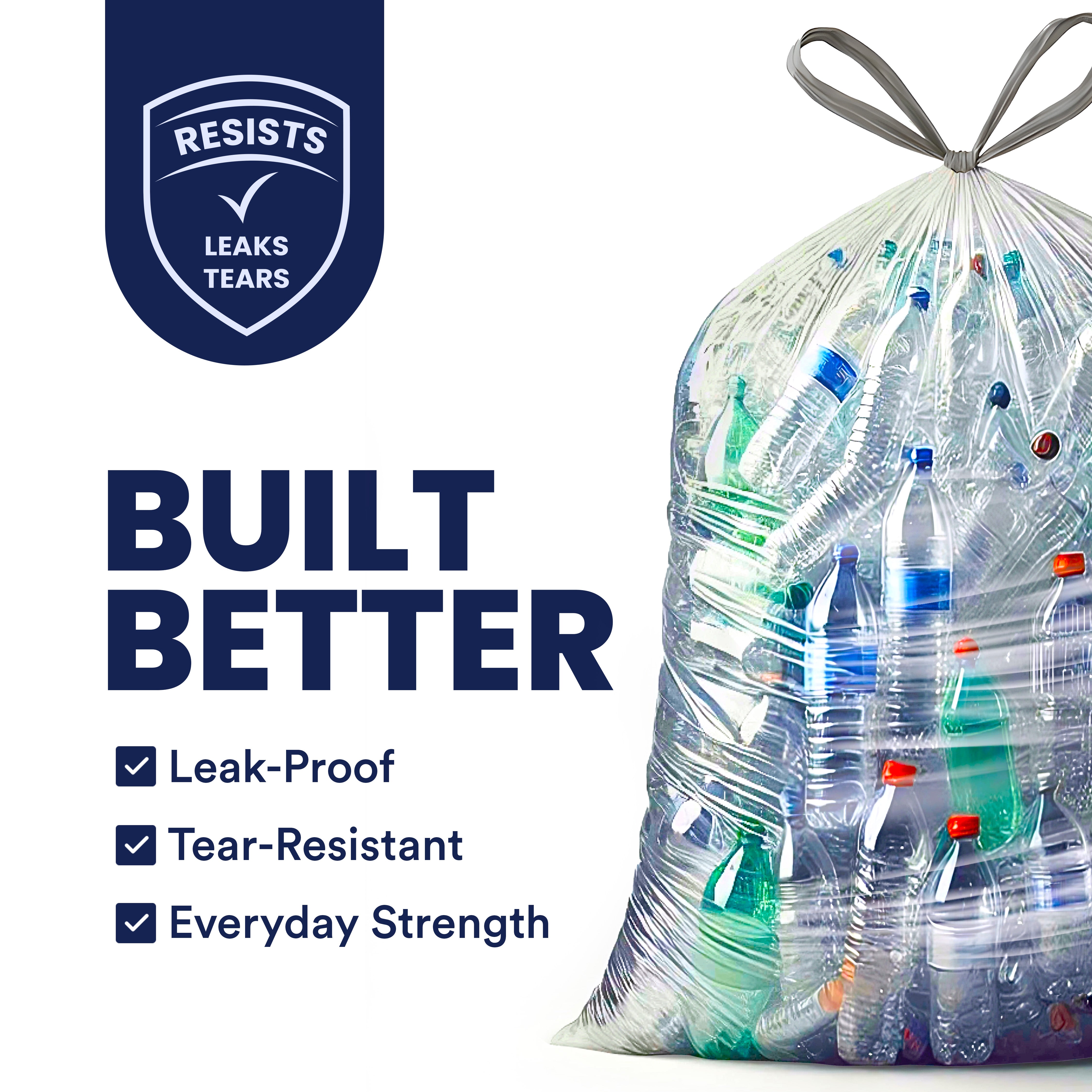 32-33 Gal Drawstring Bags - 0.9 Mil - 100/Case
