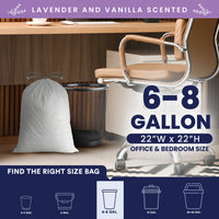 8 Gallon Drawstring Lavender & Vanilla Scented Bags - 0.7 Mil - 200/Case