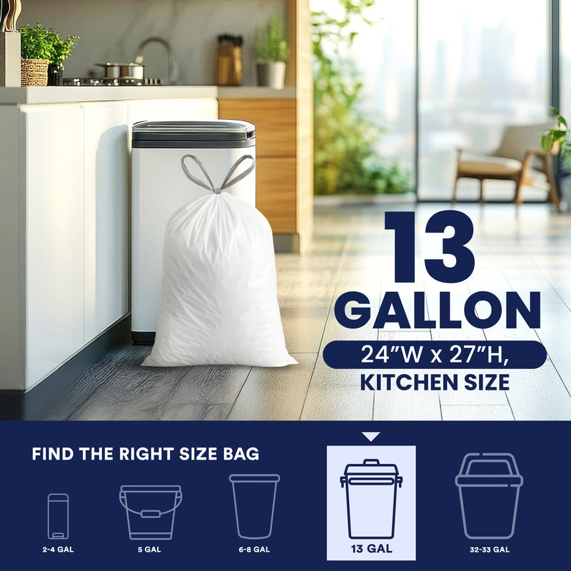 32-33 Gallon Drawstring Bags - 1.2 Mil - 100/Case