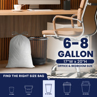 6 Gallon Drawstring Bags  - 0.7 Mil - 200/Case