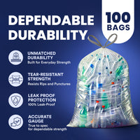 32-33 Gal Drawstring Bags - 0.9 Mil - 100/Case